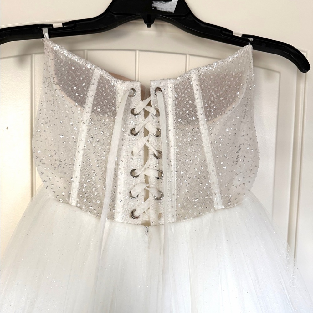 🌺SPARKLES MillaNova White Strapless Sweetheart Wedding Gown - Perfect 2nd Dress - Picture 9 of 10